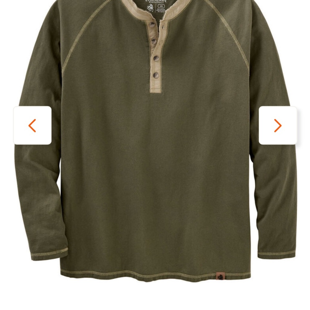 Legendary Whitetails Men's Recluse Raglan Henley - Army Green MEDIUM - NWOT - Picture 7 of 7